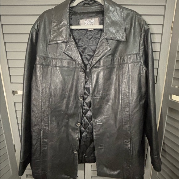 Wilsons Leather Other - Wilsons Leather Vintage Button Up Black Leather Jacket Men’s Size Medium